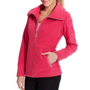Calvin Klein Red Performance Fleece Logo Jacket